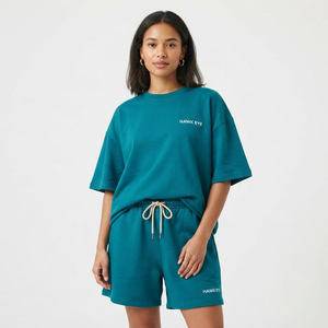 Wholesale Price High Quality Custom Logo Women's <b>Twin</b> <b>Set</b> Two Piece Short Tracksuits Wholesale Price Cotton <b>Twin</b> <b>Sets</b> - Product Image 4
