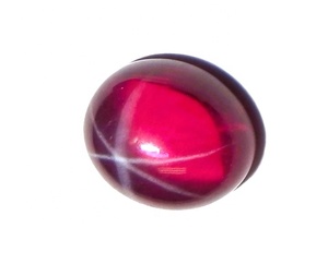 Rubis étoilé transparent ovale 8x10 mm 4,5 carats, cabochon poli créé en laboratoire avec effet étoile à 6 branches pour la fabrication de bijoux - Product Image 2