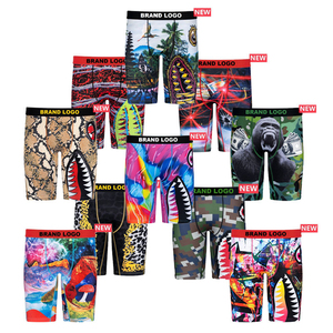 Shorts Bermuda personnalisés mi-taille imprimés patchwork en Spandex/Polyester avec cordon de serrage et poches pour sous-vêtements décontractés pour hommes - Product Image 2