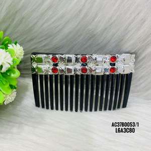 Peineta de aleación de zinc chapada en oro y plata con flores y diseño geométrico de 8 cm, ligera, de alta calidad, joyería de moda. - Product Image 2