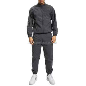 Men's Customizable Cotton Windbreaker Tracksuit ODM Designer Two Piece Set With <b>Jacket</b> And Short For Comfortable Winter Running - Product Image 1