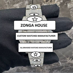 Montre de luxe sportive et élégante, sertie de diamants, avec moissanite de clarté VVS1, analogique, pour hommes et femmes, exportation Inde - Product Image 1