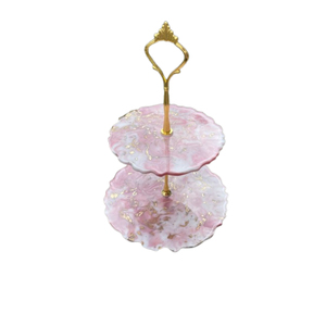 Soporte de Pastel de Resina de Lujo de 3 Niveles con Hojuelas Doradas, Exhibidor de Postres Moderno y Elegante con Resina Epoxi para Bodas, Fiestas y Decoración de Mesa en el Hogar - Product Image 4