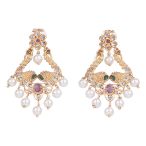 Fashion Earrings with Pearls Matte Finish - Product Image 2
