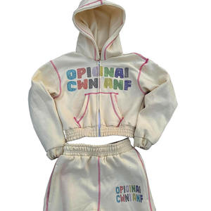 Chándal con capucha y cremallera de diseño personalizado con pedrería para mujer - Product Image 5