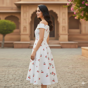 Unity Luxure <b>Sexy</b> <b>Women</b> Empire Waist Sleeveless Shoulder Flared A-Line Retro Vintage Knee-Length Floral Summer Breathable <b>Dress</b> - Product Image 4