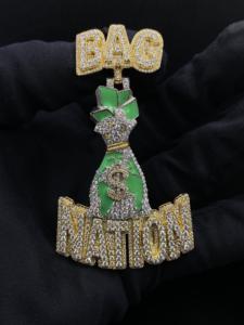 Colgante de Lujo Personalizado para Hombre, Chapado en Oro, con Diamantes de Imitación, Estilo Hip Hop Urbano - Product Image 4