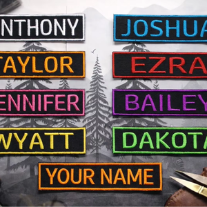 Embroidered Name Tag – Custom Name <b>Patch</b> | Tactical <b>Patch</b> for Iron-<b>On</b>, <b>Sew</b>-<b>On</b> & Velcro <b>Patch</b> for Uniforms - Product Image 1