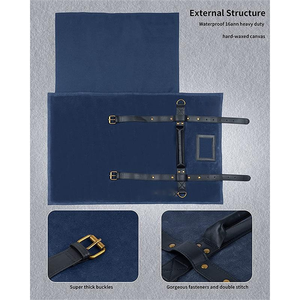 Organisateur de couteaux de chef en cuir et toile, étui de rangement professionnel pour la cuisine, étui de voyage pour outils, haute qualité LCKR-0032 - Product Image 5