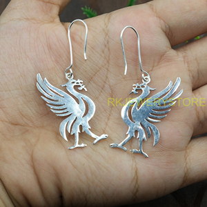 Pendientes Colgantes con Forma de Fénix, Plata 925, Aretes de Pájaro Mítico, Diseño Animal, Joyería de Moda, Regalo para Mujer - Product Image 2