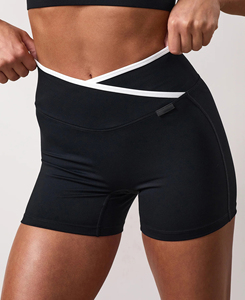 New Streetwear Simple Style <b>Women's</b> Mid Waist <b>Black</b> Sport <b>Shorts</b> Breathable Spandex/Polyester Skinny Fit 2026 Sale - Product Image 1