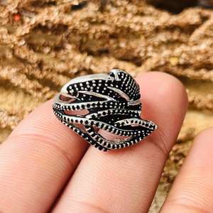 Bague Vintage Bohème à Pois Tribaux en Laiton pour Femme, Plaqué Argent, Motif Ethnique, Cadeau de Mariage et Fiançailles, Bijou de Doigt, Vente en Gros - Product Image 5