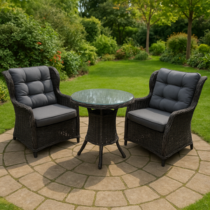 Ensemble de chaises longues modernes en corde tressée pour l'extérieur avec structure en aluminium, résistant aux intempéries, meubles de jardin et de terrasse pour cour et parc - Product Image 4