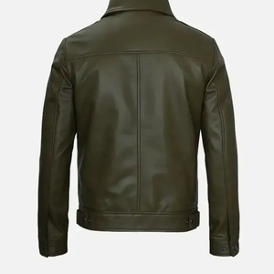 Chaqueta de Cuero para Hombre, Estilo Vintage, con Cierre, Chaqueta de Cuero Desgastado - Product Image 2