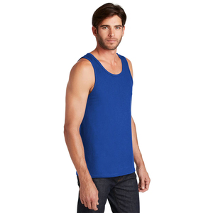 Débardeur Homme Col Rond 100% Coton Respirant Uni Tricoté Sérigraphié Teint en Fil Printemps Été Automne 180g - Product Image 4