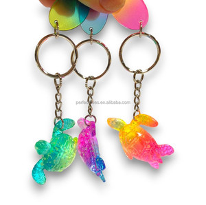 พวงกุญแจของที่ระลึกสีสันสวยงามรูปเต่าเรืองแสงในที่มืด พิมพ์ด้วยแสงยูวี วัสดุ PS ทนทาน - Product Image 5