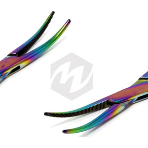 Pinza Hemostática Curva Premium de 6 Pulgadas, Recubierta de Titanio Arcoíris, Instrumentos Médicos de Acero Inoxidable Autoclavables - Product Image 2