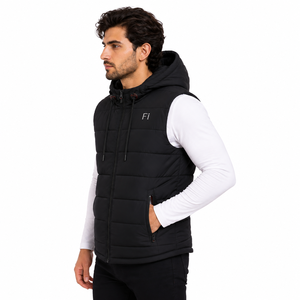 Men's Hooded Quilted Puffer Vest Wholesale Winter Padded Sleeveless Bodywarmer Men's <b>Jackets</b> Supplier Custom Bulk Manufacturing - Product Image 4