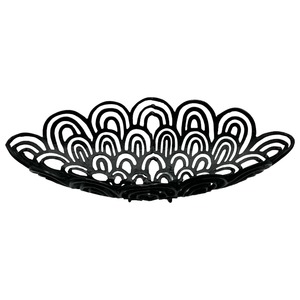 Bol décoratif en métal noir ajouré, idéal pour la décoration de table de mariage et la mise en scène élégante des centres de table pour événements, provenance Inde - Product Image 1