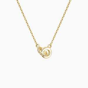 Collier de luxe pour femme en or blanc massif 14 carats avec diamant de laboratoire de 0,09 ct certifié IGI, plaqué rhodium, entrelacé, solide et élégant - Product Image 3