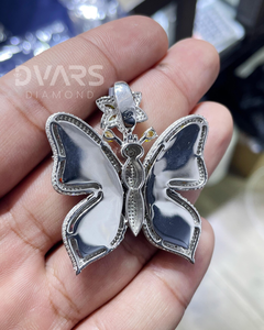 Pendentif Papillon Femme en Argent Sterling 925 Plaqué Or 18K, Bijou de Luxe Hip Hop, Inspiré des Créateurs de Mode, Moissanite Vérifiée - Product Image 2