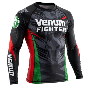 Rashguard de MMA con Logotipo Personalizado, Diseño Propio, Sublimado, Manga Larga, Transpirable, Antibacterial, de Secado Rápido, Venum Fighter - Product Image 3