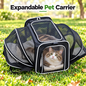 Bolsa de Transporte Expandible para Mascotas, para Gatos y Perros Pequeños, de Doble Cara con Malla, Plegable, con Correa para el Hombro y Correa de Seguridad - Product Image 1