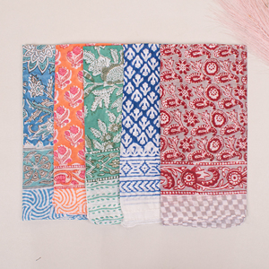 Trendy Unisex Luxury Cotton Multicolor <b>Square</b> <b>Scarf</b> Multi-Wear Bandana Handkerchief Floral Pattern Ethnic Four Seasons Wraps - Product Image 1