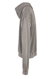 Acid Wash 2025 Rhinestone 100% Polyester/Cotton Blend <b>Fleece</b> Winter Hoodie Men Medium <b>Black</b> Pullover Breathable Windproof Pocket - Product Image 5