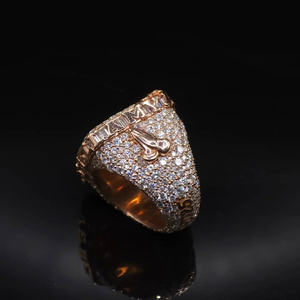 ZAWO <b>Custom</b> <b>Ring</b> Vvs1 Pass Tester Iced 3D Design Pave Setting Luxury Unisex Everyday Wear 925 Sterling Silver Dripping - Product Image 2