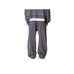 Men's Gray Sweatpants Elastic Waist Side Pockets Casual Breathable Knitted Cotton Autumn Wear - Product Image 4