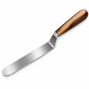 Spatule professionnelle en plastique Altomme Instruments avec manche en bois, résistante au lave-vaisselle et au four, pour la présentation culinaire et la pâtisserie - Product Image 5