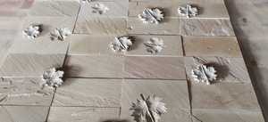 Traditional Stone Wall <b>Panel</b> With Mandala Design For Exterior Decor India Made Honed Finish Modern sandstone - Product Image 5
