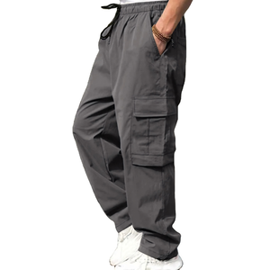 <b>Cargo</b> <b>Pants</b> for Men Solid 6XL Multi Pocket Casual Utility Work Quick Dry Elastic Waist Cotton <b>Ripstop</b> Custom OEM Private Label - Product Image 3