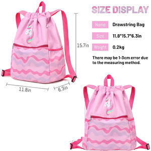 Wholesale Polyester Sublimation Drawstring <b>Bags</b> Custom Logo Gym Backpack Sports Travel Promotional <b>String</b> <b>Bag</b> - Product Image 6