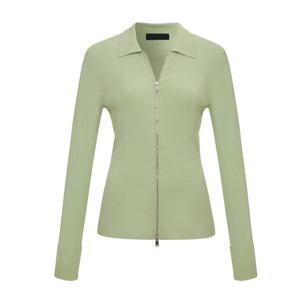 Suéter de punto ajustado para mujer, cuello vuelto, color liso, con cremallera, de Bangladesh - Product Image 6