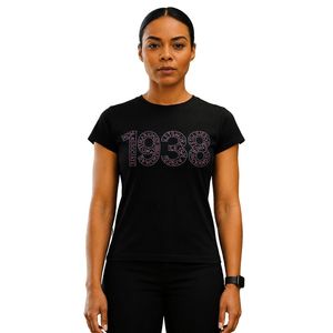 T-shirt noir à manches courtes et col rond pour femme, décontracté, streetwear, style de vie, sport, usage quotidien, vêtements confortables - Product Image 1