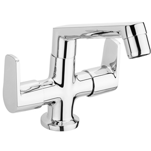 Grifo mezclador de lavabo con orificio central, de latón cromado, montado en la pared, para baño, grifo para lavadora, grifo de cocina de agua fría y caliente - Product Image 1