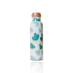 Custom Printed Pure Copper Water <b>Bottle</b> Eco Friendly Ayurvedic Health Water Vessel Leakproof Copper Drinkware Gym Sports <b>Flask</b> - Product Image 1