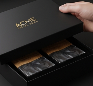 <b>Square</b> <b>Black</b> Resin And Walnut Wood Coasters Perfect For Home Hotel <b>Coffee</b> Tea Wine Tableware Accessory And Elegant Dining - Product Image 6