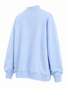 เสื้อสเวตเชิ้ตคอกลมสีฟ้าอ่อนทรงโอเวอร์ไซส์ พิมพ์ลายตัวอักษร America ขายส่ง เสื้อสเวตเชิ้ตคอกลมทรงโอเวอร์ไซส์สำหรับผู้หญิง ผ้าฟลีซ - Product Image 4