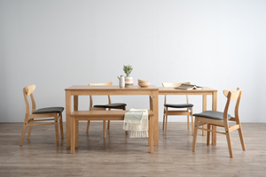 Mesa de Comedor Extensible Minimalista de Madera Maciza, Mesa de Cocina Telescópica Moderna con Acabado en Roble Natural para Apartamentos Pequeños - Product Image 5
