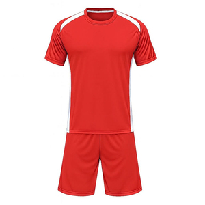 Conjunto de Camiseta de Fútbol Roja para Hombre, Manga Corta, Cuello Redondo, Poliéster que Absorbe la Humedad, Uniforme, Servicio OEM, Ajuste Atlético para Todas las Temporadas - Product Image 1