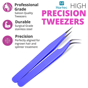 Premium Quality Durable Beauty High-Performance Smooth Purple Coating Stainless Steel Eyelash Extension and Volume Tweezers - Product Image 4