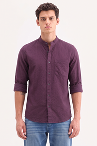 Camisa de Verano para Hombre Enovate, Casual, Texturizada, Cuello Mao, Doble Botonadura, Manga Larga, 100% Algodón, Transpirable, ODM - Product Image 2