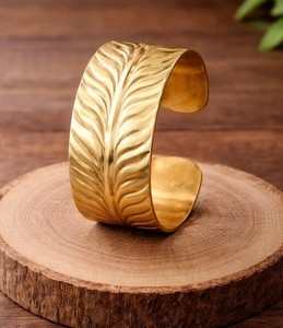 Vintage Finished Brass Cuff Chunky Stack Bangle Wedding Party Festive Boho <b>Adjustable</b> Chic Stylish Statement Jewelry <b>Bracelet</b> - Product Image 6