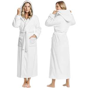 Albornoz Térmico para Mujer OEM con Capucha, Spandex/Algodón, Transpirable, Ecológico, Suave, con Logotipo Frontal, Suministro al por Mayor - Product Image 1