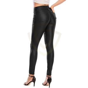 Pantalones de Cuero para Mujer a Precio de Fábrica, Diseño Personalizado, Cintura Alta, Pierna Recta y Ancha - Product Image 3