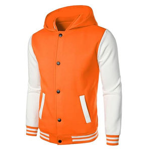Men Premium Varsity Letterman Jacket High Quality Soft Comfortable <b>Covered</b> <b>Button</b> Rib Knit Trim Casual Regular Fit Stand - Product Image 2