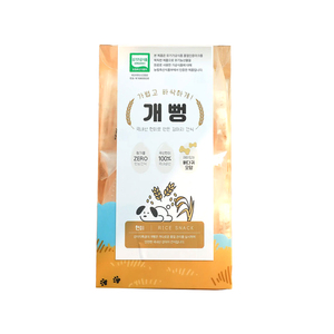 [EJ International] Gaeppeong - Snack Orgánico de Arroz Inflado para Perros, Sabor Original a Arroz Integral, Forma de Hueso, Golosina Crujiente para Perros - Product Image 1